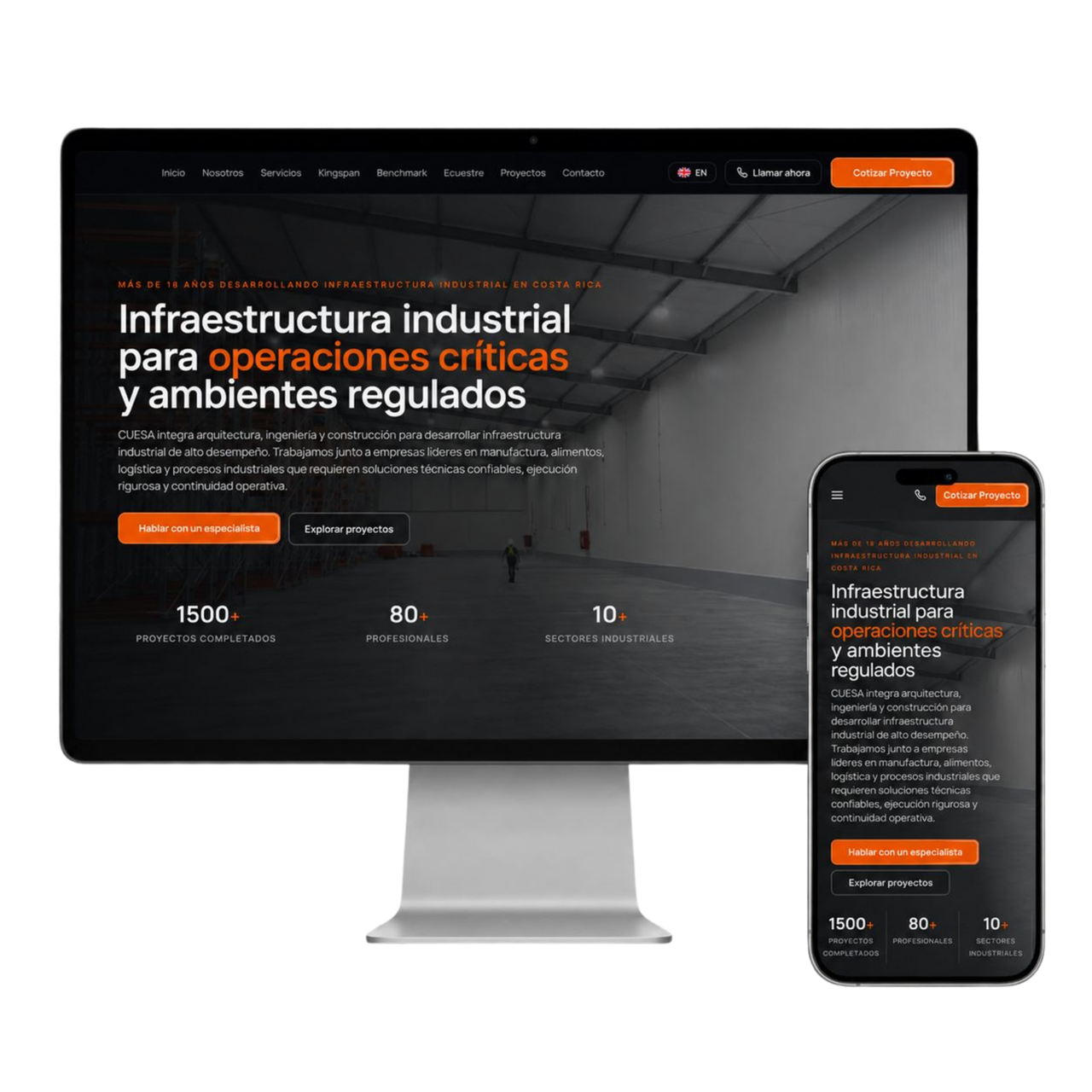 Website CUESA Constructora Industrial