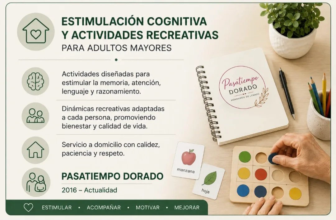 Estimulación cognitiva y actividades recreativas para adultos mayores