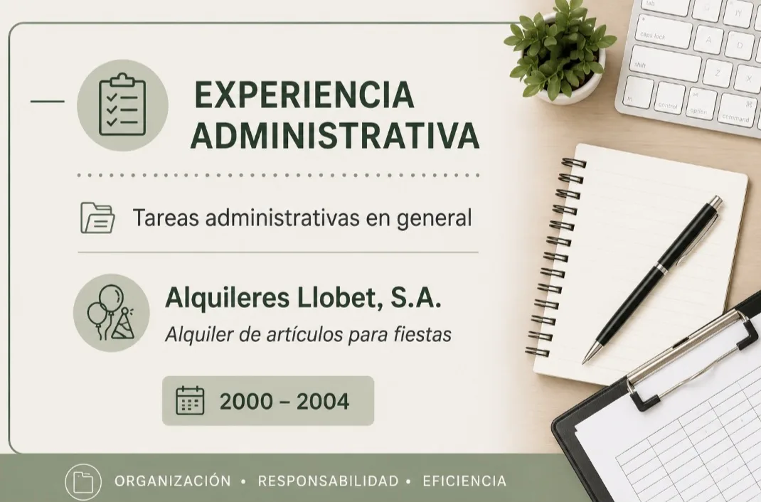 Tareas administrativas – Alquileres Llobet, S.A.