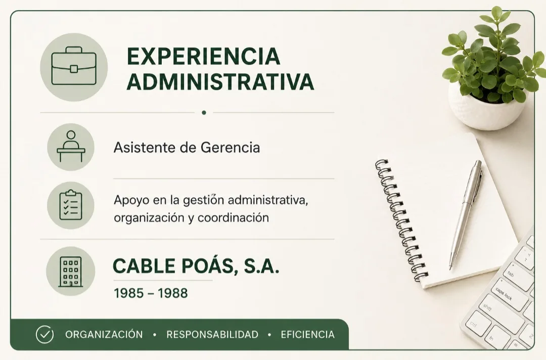 Asistente de Gerencia – Cable Poás, S.A.