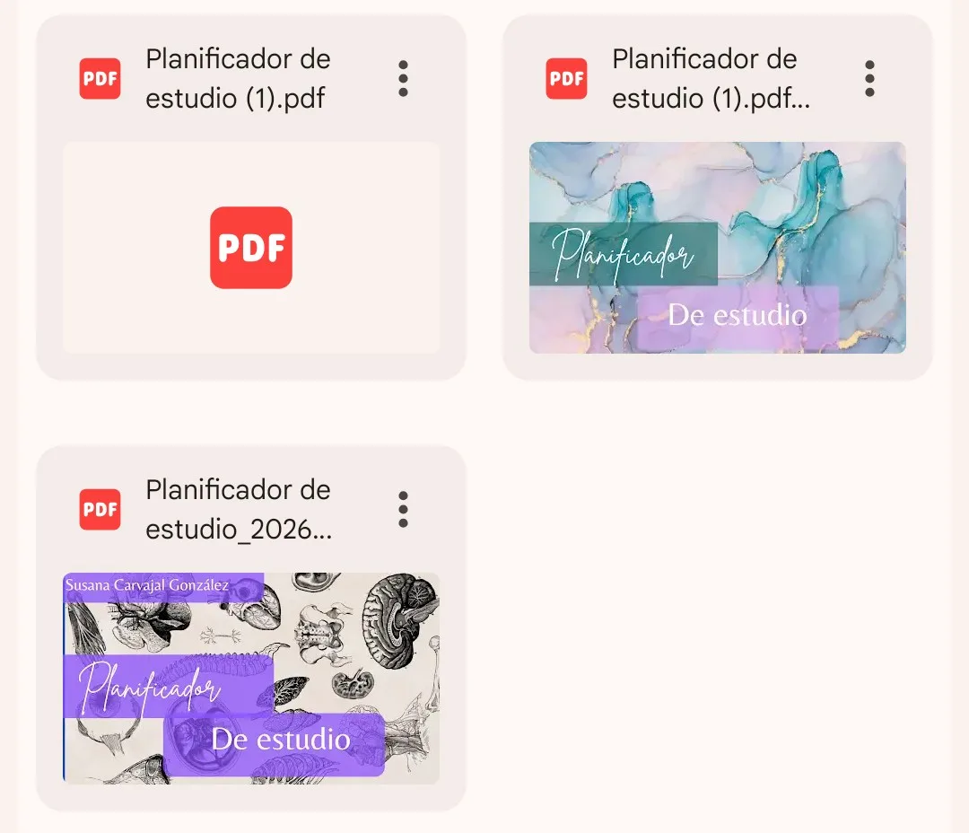 Planificadores de estudio de distintas temáticas