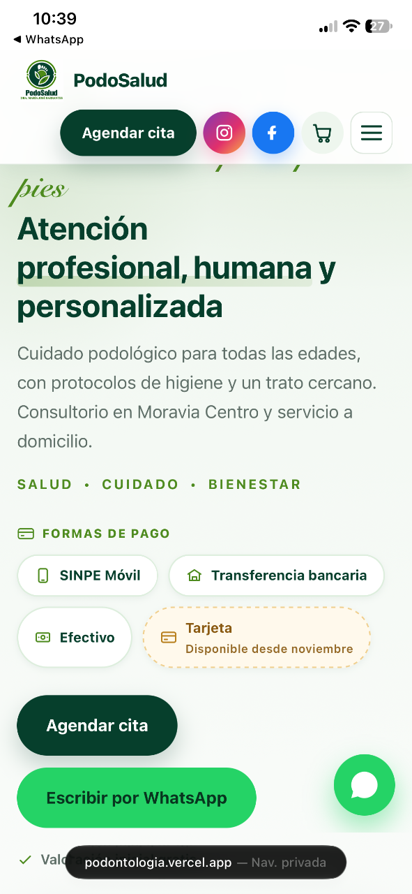 tienda de Podólogia